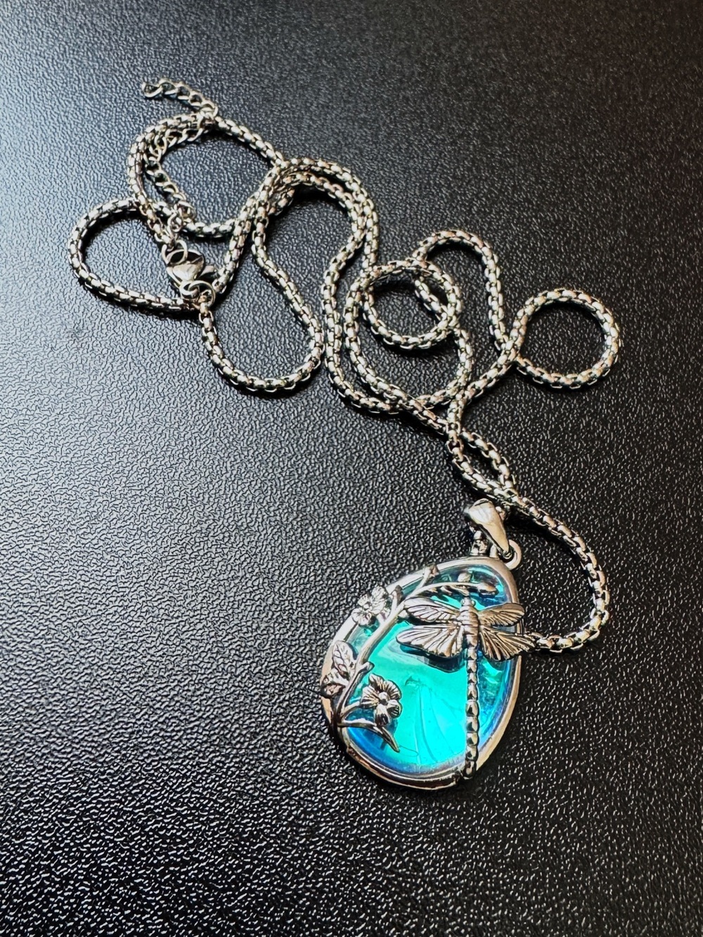 Dragonfly and Moonstone Pendant Necklace